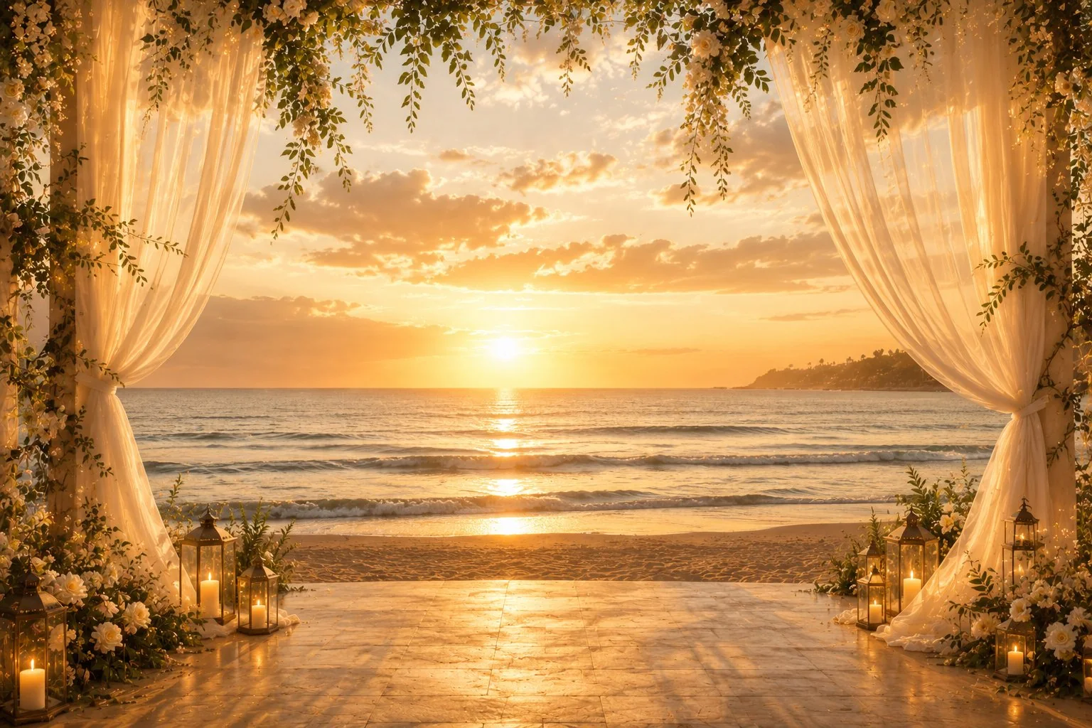Beach Sunset wedding website design