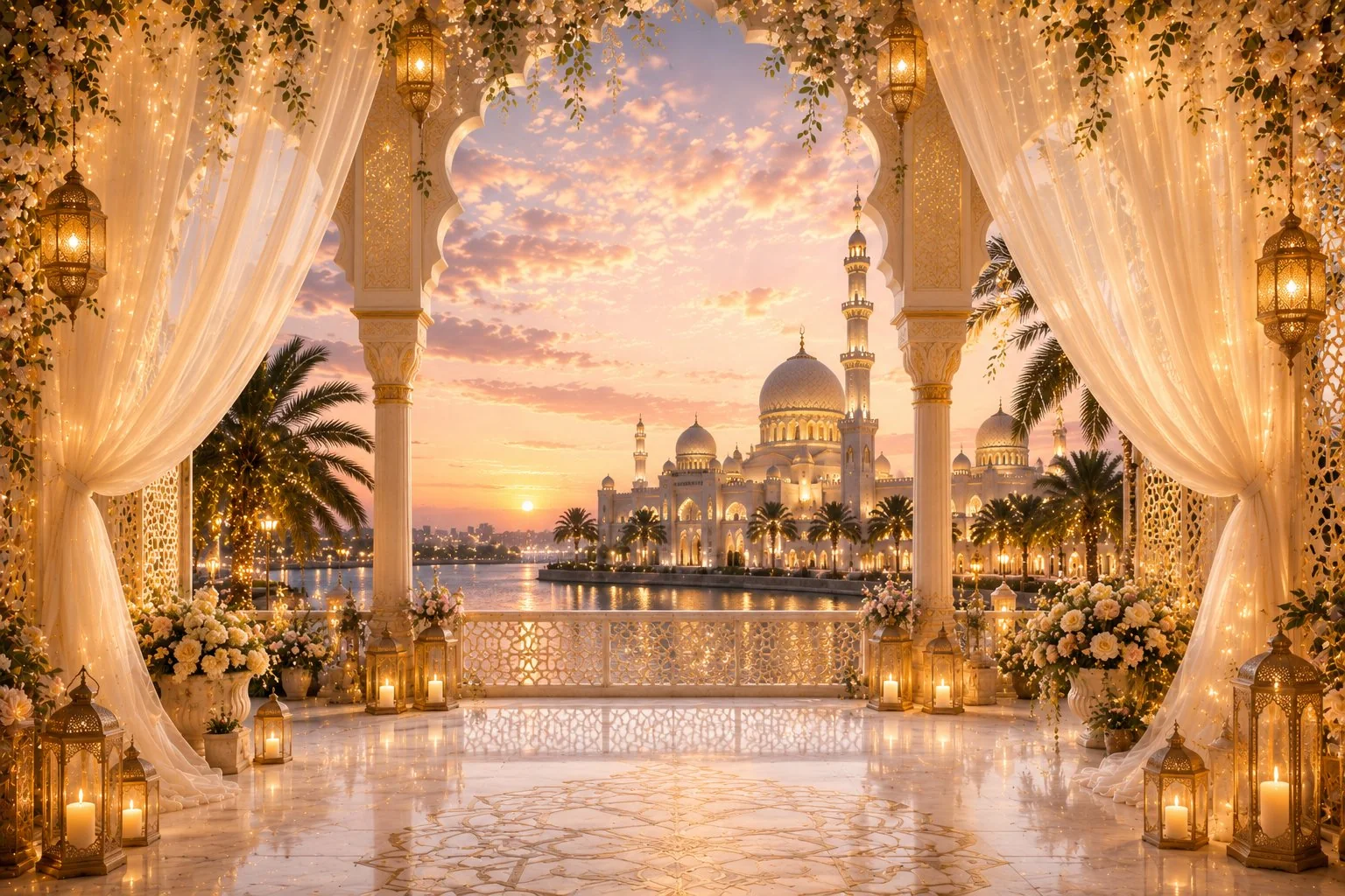 Golden Noor wedding website & invitation design