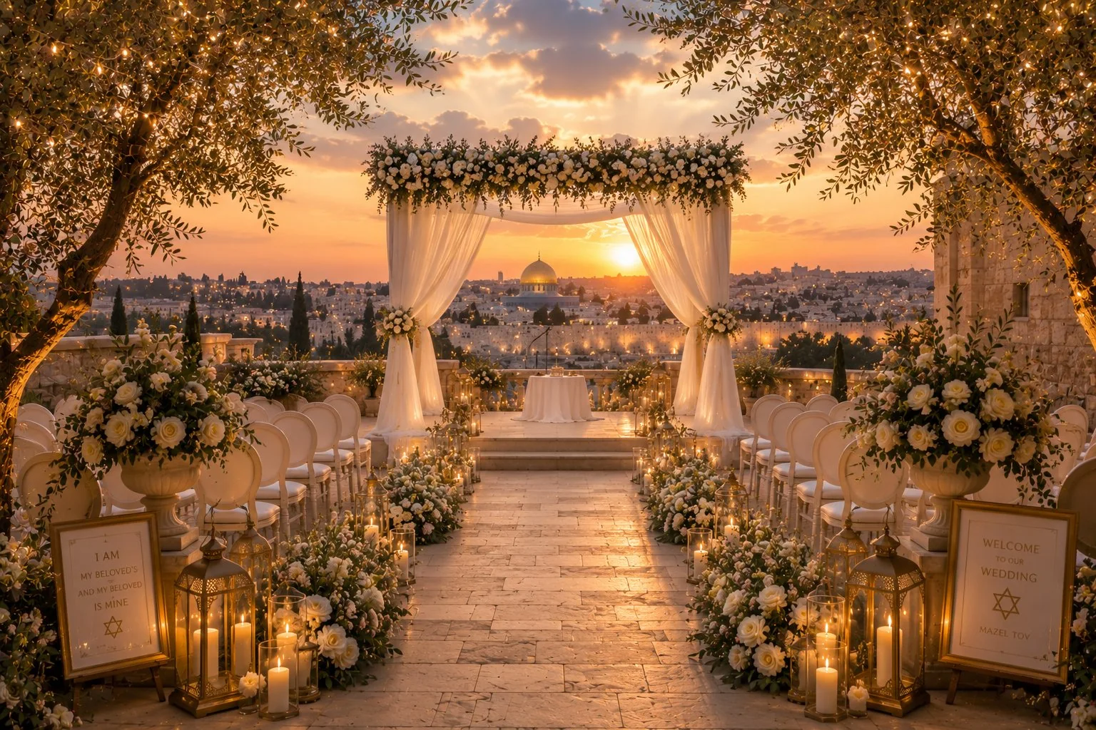 Jerusalem Sunset wedding website & invitation design